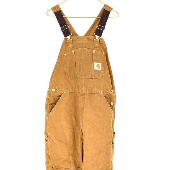 Carhartt Other - Carhartt Duck Bib Overalls Men's 36x36 Double Knee Canvas Brown USA Made R01 BRN